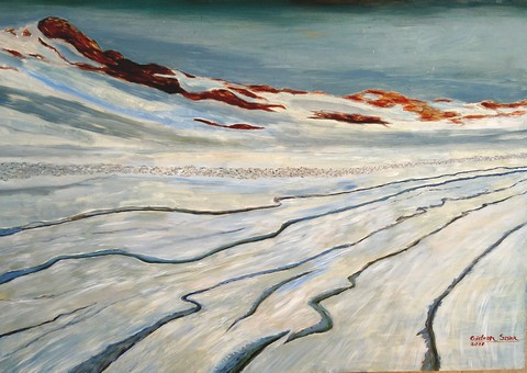 חיות צועדות בשלג. צייר גדעון סער