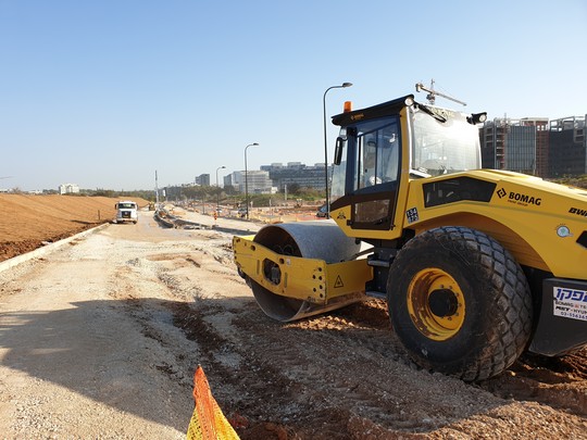 עבודות להרחבת כביש ושביל אופניים ברחוב ישעיהו לייבוביץ' בהרצליה